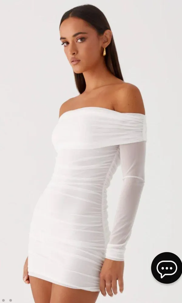 Peppermayo White Mesh Mini Dress - Image 3