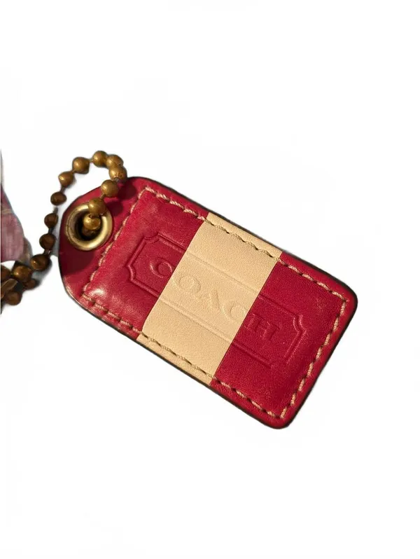 Coach Heritage Plaid Crossbody Bag with Pink Varsity Stripe Trim - Image 5
