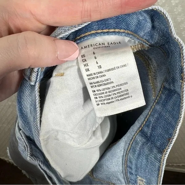 American Eagle Light Wash High Rise Mom Shorts‎ - Image 5