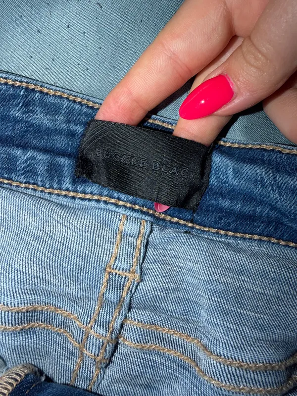 Buckle Black Denim Shorts - Image 3