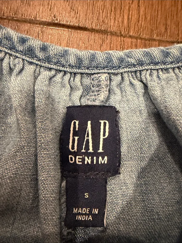 GAP Chambray Blue Denim Maxi Button-Front Dress Size Small - C11-734 - Image 5