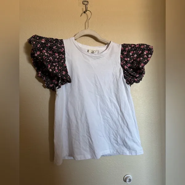 Tuckernuck‎ HYACINTH HOUSE Floral Sleeve White Shelby Tee Sz Medium - Image 3