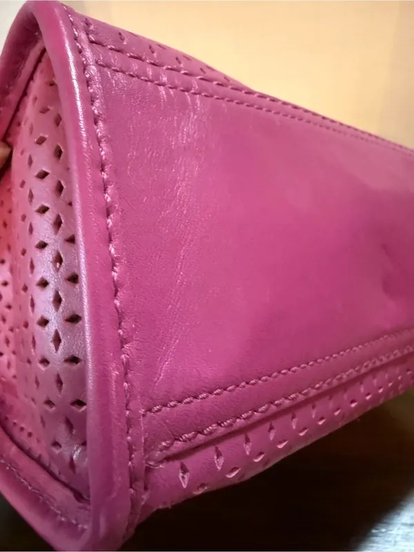 Cole Haan Hot Pink (Beet) Jenna Perforated Leather Shoulder Bag NWT - Image 8