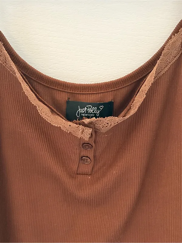 Just Reality Brown Ribbed Lace - Image 2