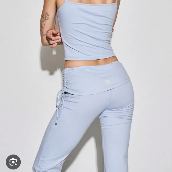 MOTEL‎ ROCKS XL NEW JACIE FLARE TROUSER OVERSKIRT LIGHT BABY BLUE Y2K 2000s - Image 10
