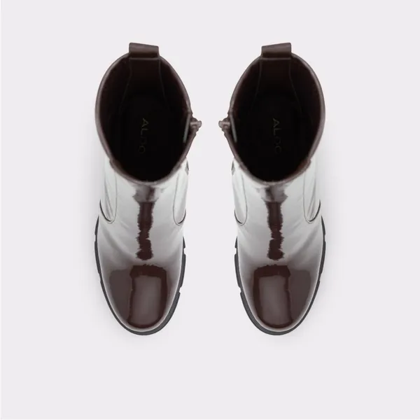 NEW ALDO Llana Women's Platform Heeled Ankle Boots Chocolate Brown - Image 5