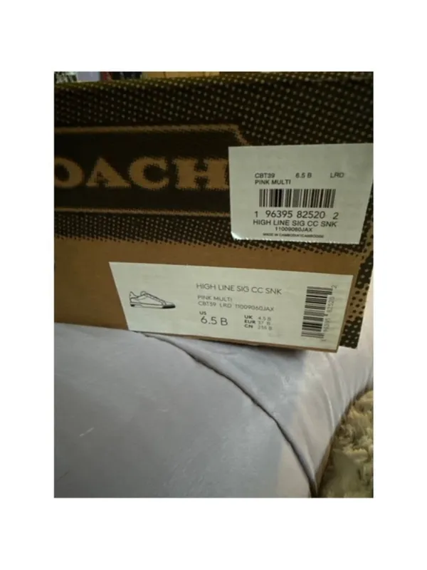 NEW Coach High Line CBT39 Powder Pink Signature Sneakers Size 6.5 NIB - Image 10
