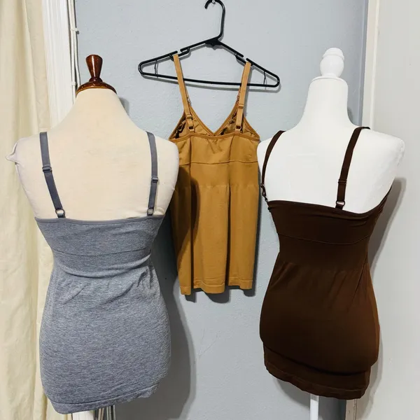 Sonoma Maternity Nursing Camisole Set‎ of 3 Size Medium Gray Tan Brown Unpadded - Image 2