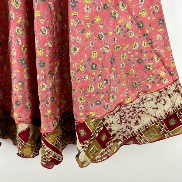 Reversible Maxi Wrap Skirt BINW700 Pink - Image 3