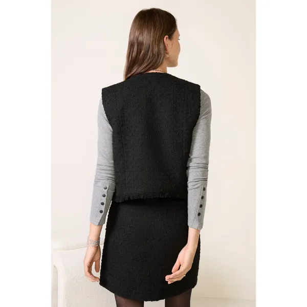 Evereve Winona Black Tweed Vest size small - Image 2