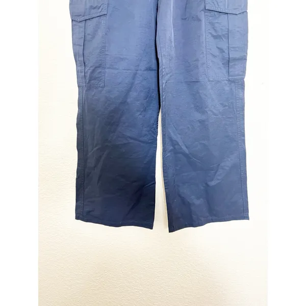 Abercrombie & Fitch Navy Nylon Cargo Pants Size XXS Wide Leg Pullon - Image 9