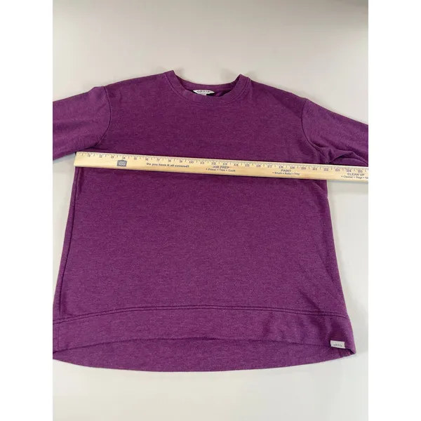 Orvis Sweatshirt Size M Plum Purple Crew Neck High Low Hem - Image 6