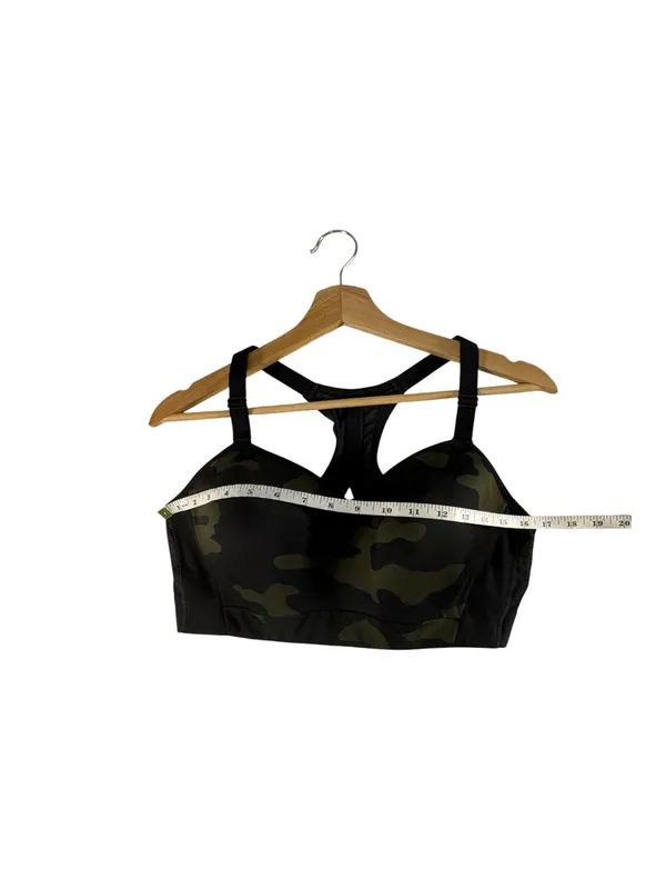All In Motion Sports Bra Large Green Camo Padded Racerback Mesh Athletic - Image 7