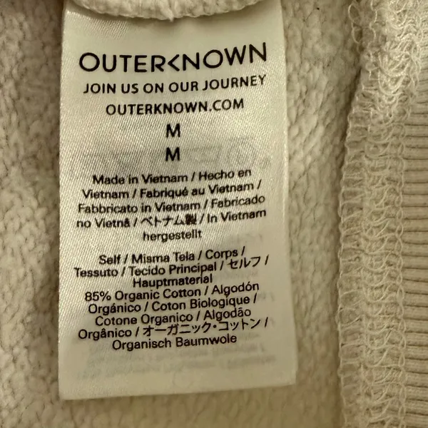 Outerknown Hoodie‎ Womens Medium Cream Organic Cotton Spandex Pullover Casual - Image 6