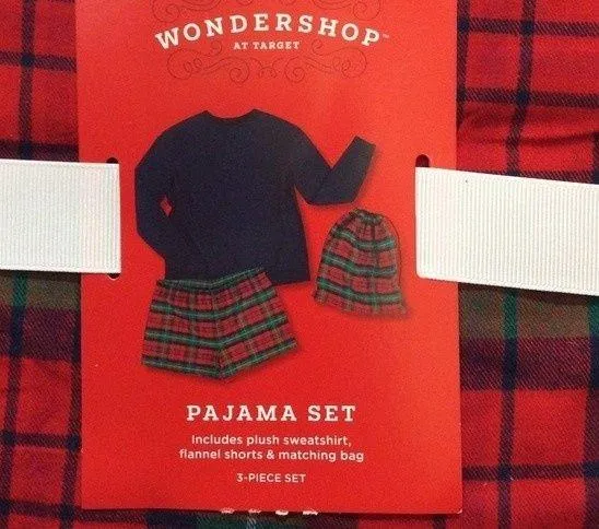 Plaid Pajama Set Long Sleeve Top & Shorts Ladies Sz Med NWT Wondershop Holiday - Image 2