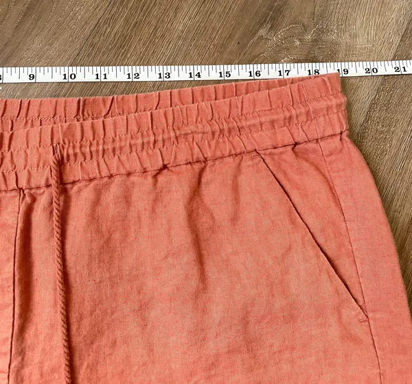 Ann Taylor LOFT 100% linen shorts pink Drawstring Elastic Waist women’s size L - Image 9