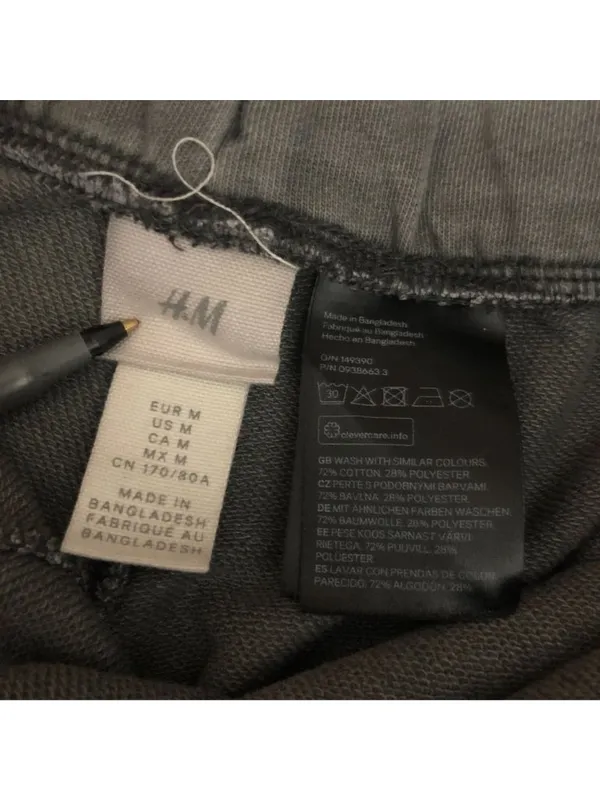 H&M Womens Gray Drawstring Waist Casual Shorts Size Medium Cotton Blend - Image 3