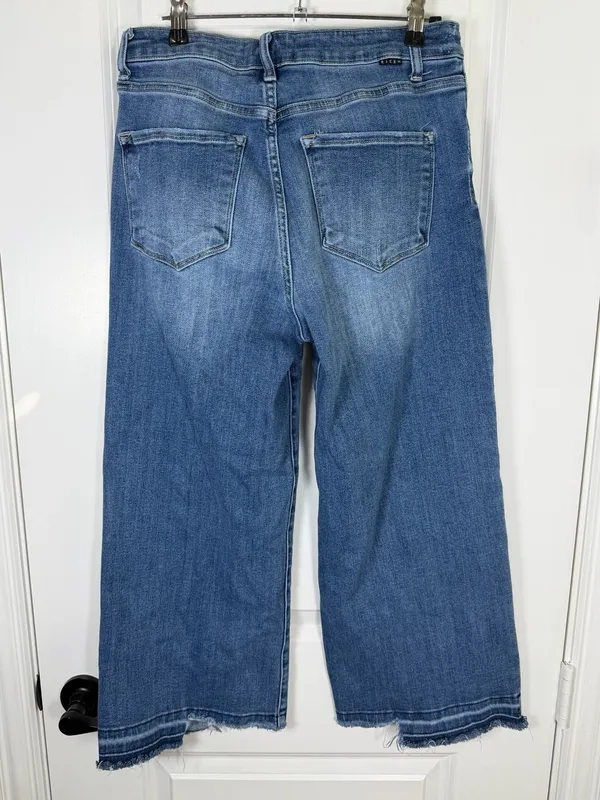 Risen Los Angeles High Rise Wide Leg Frayed Hem Jeans Style RDP5167 - Image 6