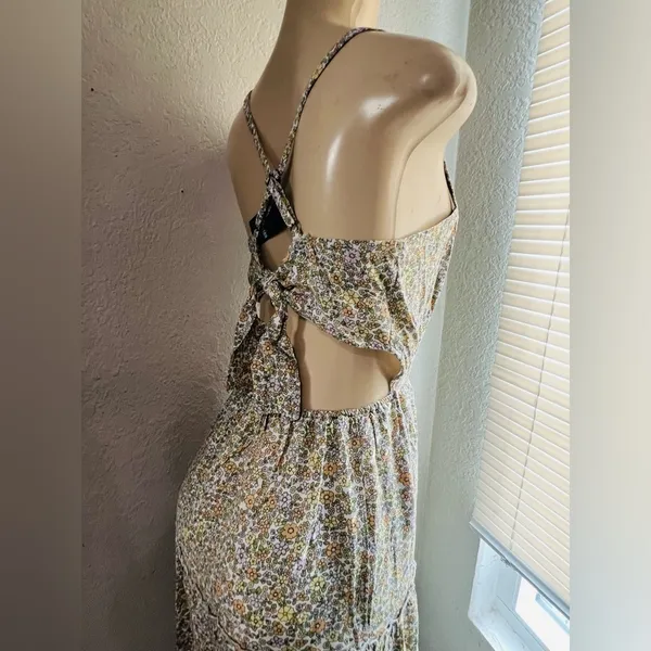 Hollister women’s bohemian sexy maxi floral print dress size Med NWT - Image 15