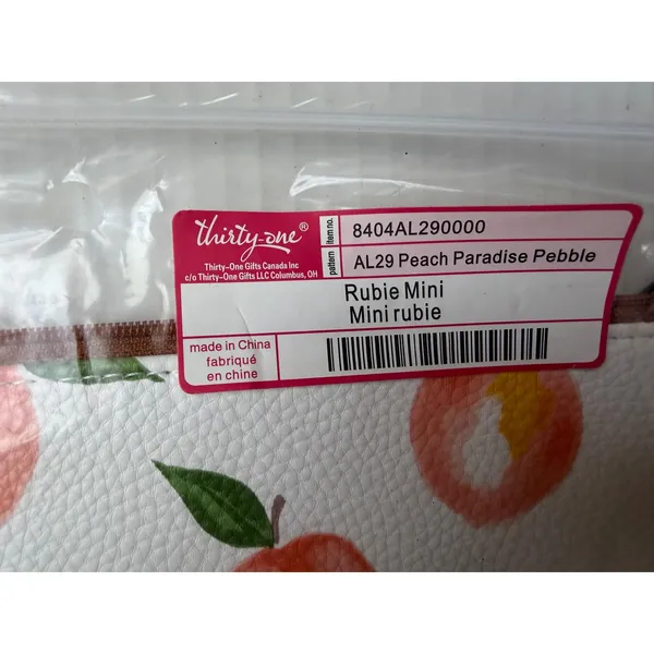 Thirty-One Rubie Mini Peach Paradise Pebble Pouch Wristlet‎ 8404AL290000 NEW - Image 2