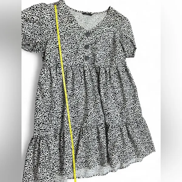 SHEIN Medium Dalmatian Print Babydoll Dress – Black & White Flowy Dress - Image 4