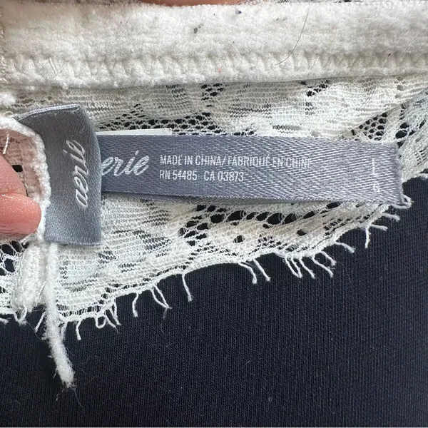 Aerie Lace Racerback Bralette in Creamy White Women’s Size Large - Image 8