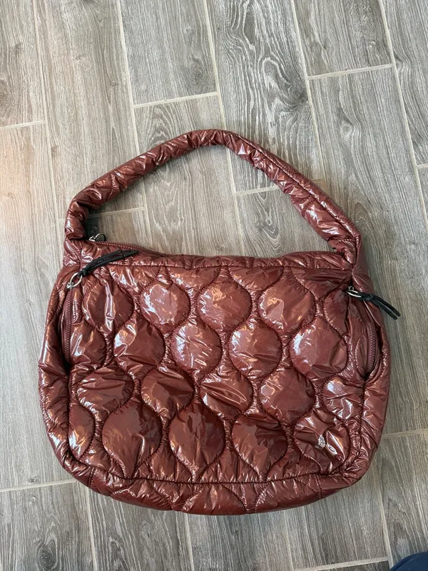 FP Movement Free people Maroon Quilted puffer Shoulder Bag EUC - Image 2