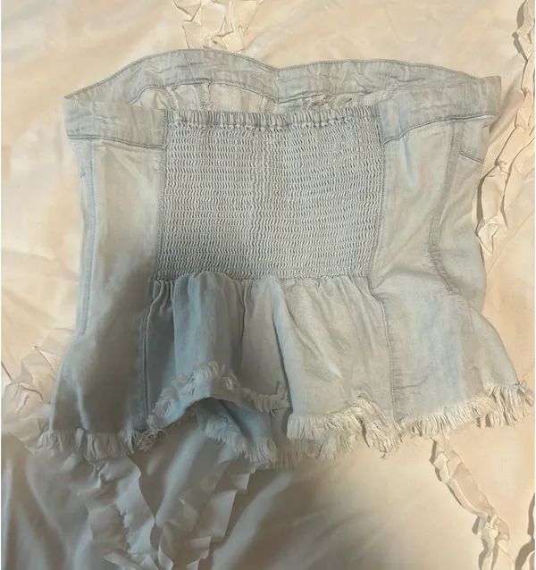 Free People Denim Top Crop - Image 2
