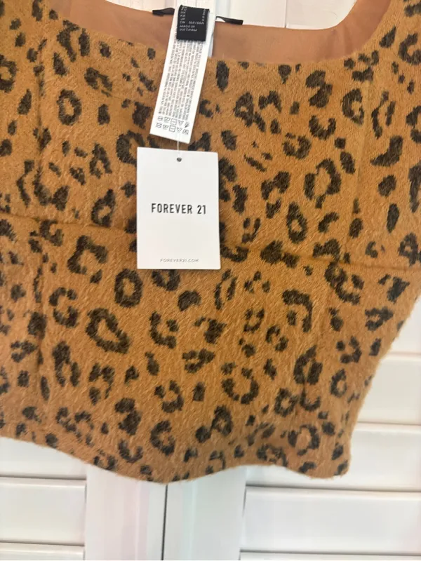 Forever 21 Tan Cheetah Print Tank Top Size Small - Image 3