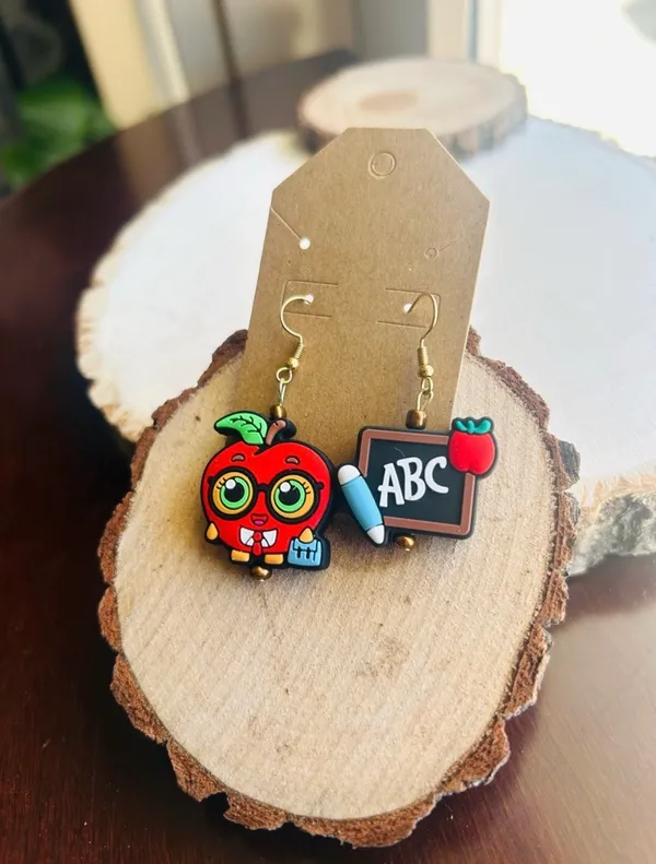 Back to School Teacher Earrings | Apple ABC Dangle Earrings | Teacher Gift - Image 3