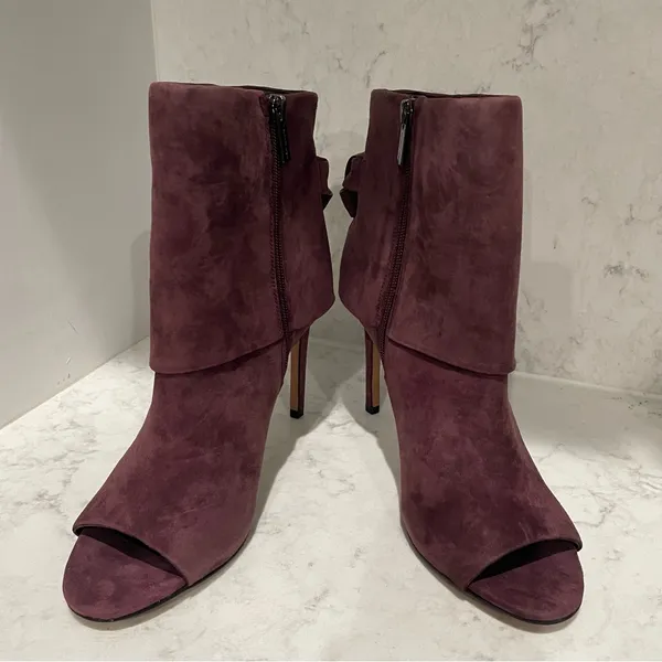 New! Vince Camuto Amesha Suede‎ Open Toe Bootie Sz 8.5 - Image 4