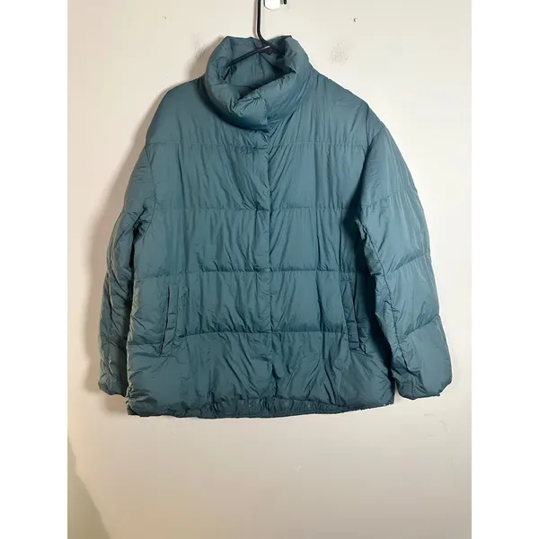Uniqlo Women Ultra Light Down Cocoon Jacket Teal Blue Green Puffer L 421618 - Image 2