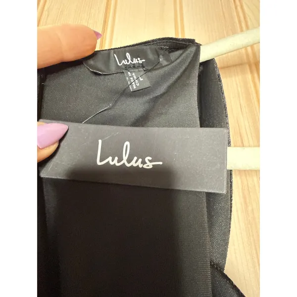NWT Lulus Eternal Elegance Black Velvet Short Sleeve Maxi Dress Party Holiday L - Image 7