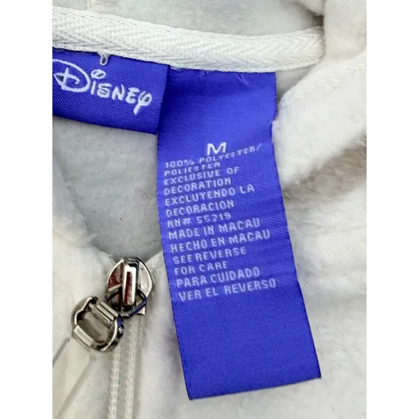 Disney Eeyore Womens Medium Cream Fleece 1/4 Zip Hoodie Winnie the Pooh Pullover - Image 6