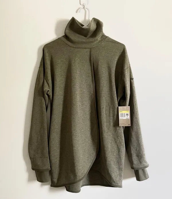 Women's Reversible Dri-Fit Maternity Pullover turtleneck nursing Sweater - Image 2