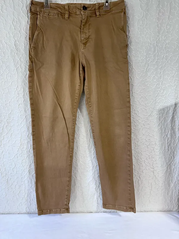American Eagle Next Level Flex Slim Straight Tan Khaki Pants 32x32 Soft Stretch - Image 6