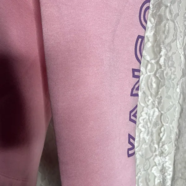 Kangol pink cropped crewneck sweater Size M - Image 5