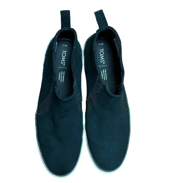 TOMS Ankle Boots Women's Size 11 Black Suede Chelsea Casual Minimalist Comfort - Image 5