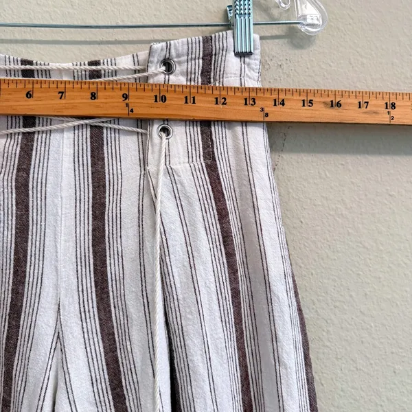 Anthropologie Chiara Corseted Wide Leg Pants Brown Motif Size 0 Linen Cotton - Image 12