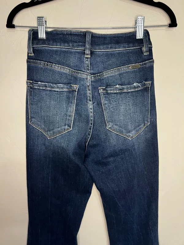 Kancan Ultra High Rise Super Flare Diana Distressed Denim‎ Jeans - Image 12