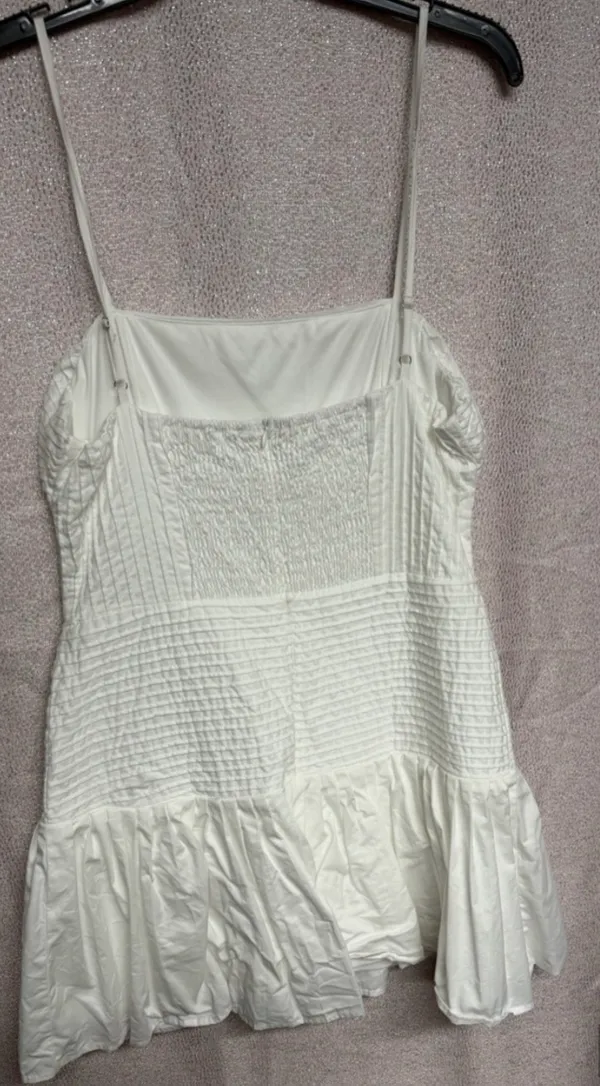 TCEC Everly Pintuck Pleast Mini Dress In White Women Size L - Image 4