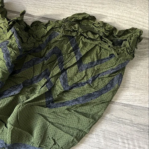 Free People Olive Green Textured Top - Image 4