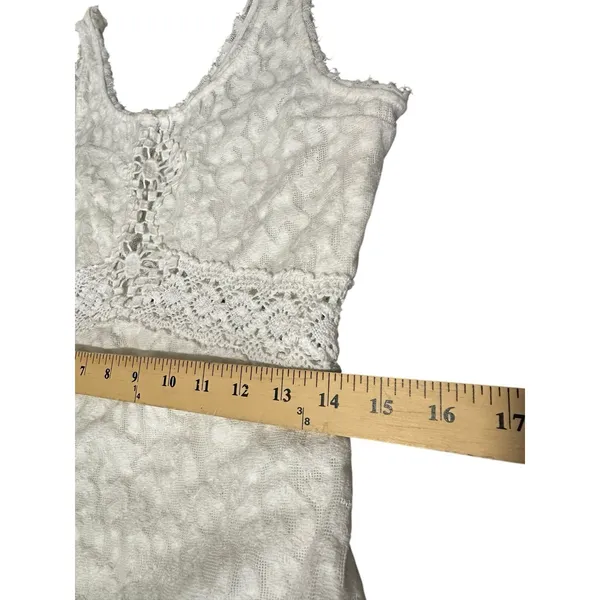 Free People Revolve Ivory Daisy Chain Medium Lace‎ Crochet Mini Dress #OP2-1 - Image 6