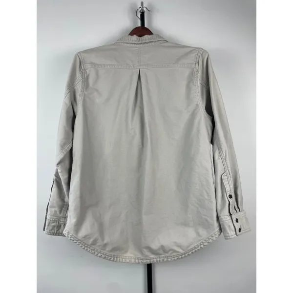 Toad&Co Womens Organic Cotton Button Down Shirt Jacket Shacket Grey Size L - Image 7