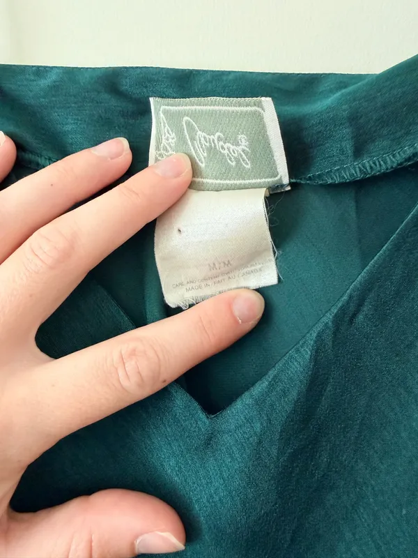 Vintage Claudel Emerald Green Midi Slip Dress - Image 6