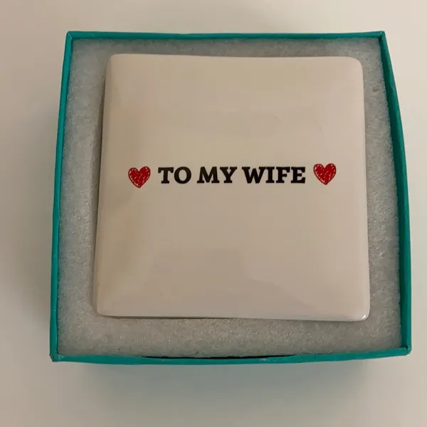 Breezy Valley To My Wife Ceramic Box & I Love You Heart Necklace In Gift Box NWT - Image 6
