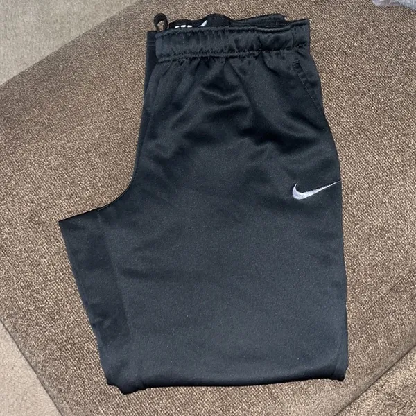 Nike Drifit Black Elastic Waistband w/ Drawstrings Running Warmup Pant- Large - Image 14
