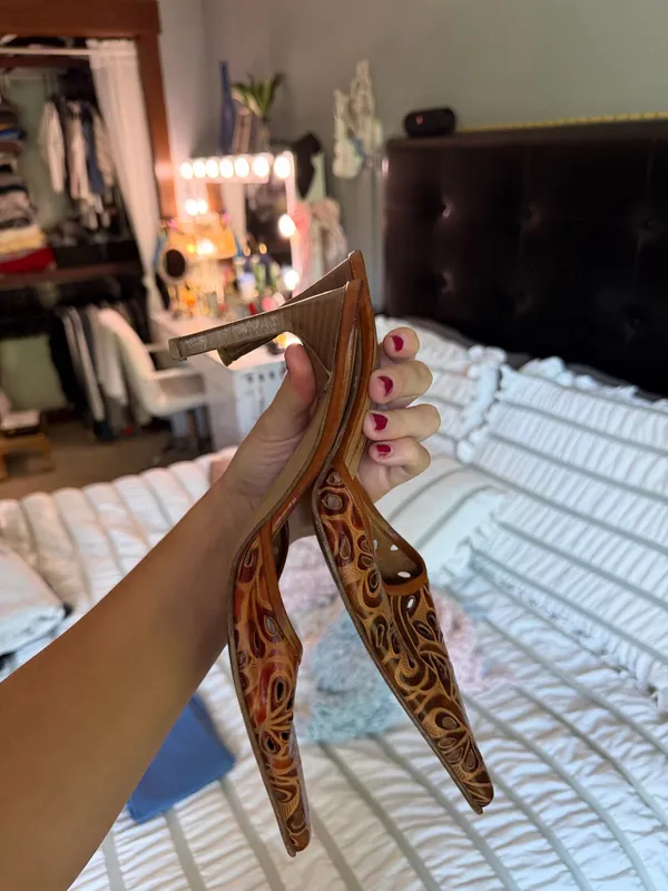 Vintage Salvatore D’Anna Heels Brown Size 7 - Image 4