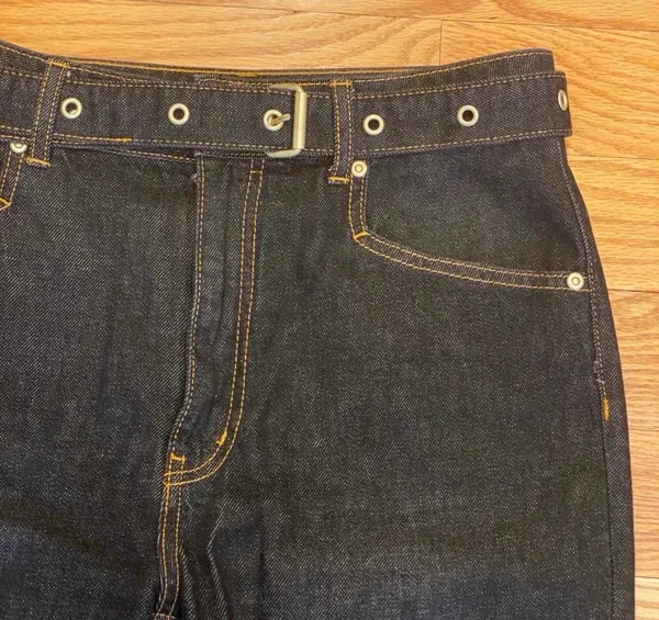 Urban Outfitters BDG High Rise Mom Jeans Belted Dark Rinse Blue 28 - Image 2