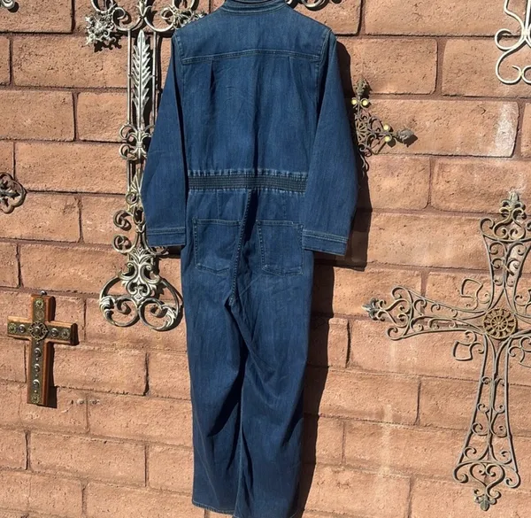 3x1 NYC Denim Jumpsuit Sz Large Straight Leg Long Sleeve Button Up Collared NWT - Image 7